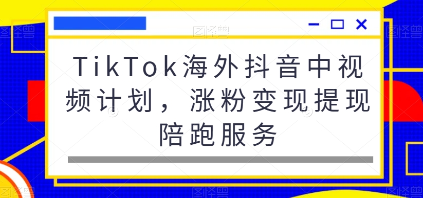 TikTok海外抖音中视频计划，涨粉提现陪跑服务_免费分享网络创业,副业,信息差项目的老牌资源整合平台！金铲子项目