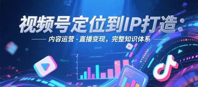 视频号定位到IP打造：账号搭建-内容运营-直播，完整知识体系_免费分享网络创业,副业,信息差项目的老牌资源整合平台！金铲子项目