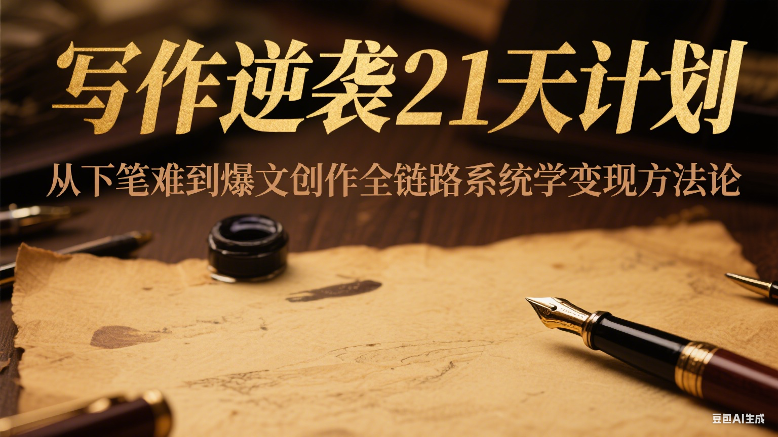 写作逆袭21天计划：从下笔难到爆文创作全链路系统学方法论_免费分享网络创业,副业,信息差项目的老牌资源整合平台！金铲子项目