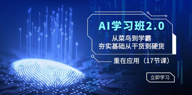 （8964期）AI学习班2.0：从菜鸟到学霸，夯实基础从干货到硬货，重在应用（17节课）_免费分享网络创业,副业,信息差项目的老牌资源整合平台！金铲子项目
