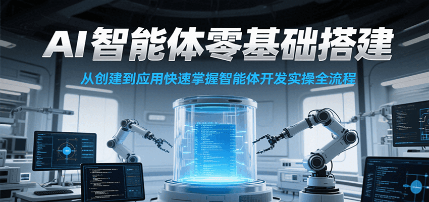 AI智能体零基础搭建实操课，从创建到应用快速掌握智能体开发全流程_免费分享网络创业,副业,信息差项目的老牌资源整合平台！金铲子项目