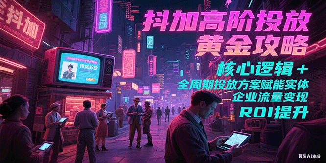 抖加高阶投放黄金攻略：核心逻辑全周期投放方案赋能实体企业流量ROI提升_免费分享网络创业,副业,信息差项目的老牌资源整合平台！金铲子项目