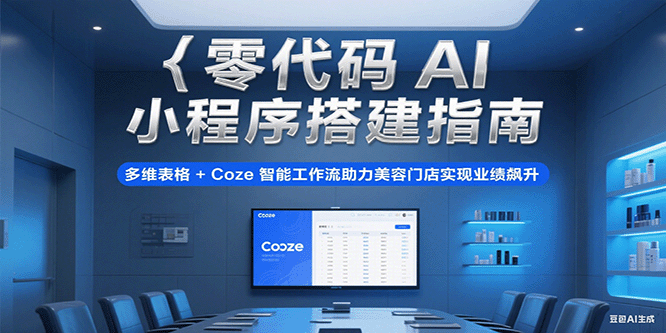 零代码AI小程序搭建指南，多维表格Coze智能工作流助力美容门店实现业绩飙升_免费分享网络创业,副业,信息差项目的老牌资源整合平台！金铲子项目