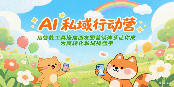 AI私域行动营：用智能工具搭建朋友圈营销体系让你成为高转化私域操盘手_免费分享网络创业,副业,信息差项目的老牌资源整合平台！金铲子项目