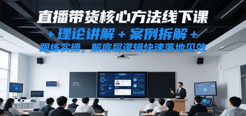 直播带货核心方法线下课，理论讲解案例拆解跟练实操，解底层逻辑快速落地见效_免费分享网络创业,副业,信息差项目的老牌资源整合平台！金铲子项目