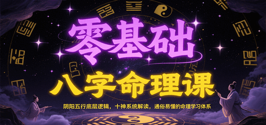 零基础八字命理课：阴阳五行底层逻辑，十神系统解读，通俗易懂的命理学习体系_免费分享网络创业,副业,信息差项目的老牌资源整合平台！金铲子项目