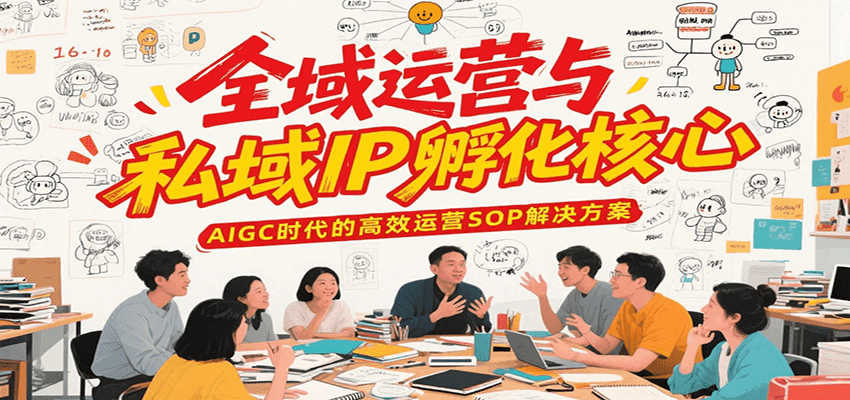 全域运营与私域IP孵化核心，AIGC时代的高效运营SOP解决方案_免费分享网络创业,副业,信息差项目的老牌资源整合平台！金铲子项目