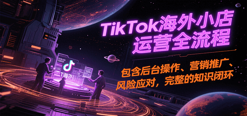 TikTok海外小店运营全流程，包含后台操作、营销推广、风险应对，完整的知识闭环_免费分享网络创业,副业,信息差项目的老牌资源整合平台！金铲子项目