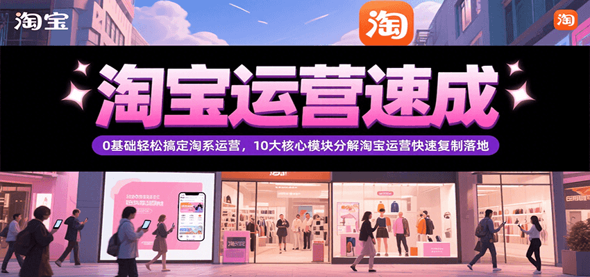 淘宝运营速成，0基础搞定网店运营，10大核心模块分解快速复制落地（更新）_免费分享网络创业,副业,信息差项目的老牌资源整合平台！金铲子项目