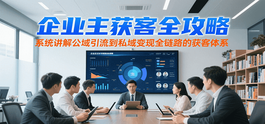 企业主获客全攻略，系统讲解公域引流到私域全链路的获客体系_免费分享网络创业,副业,信息差项目的老牌资源整合平台！金铲子项目