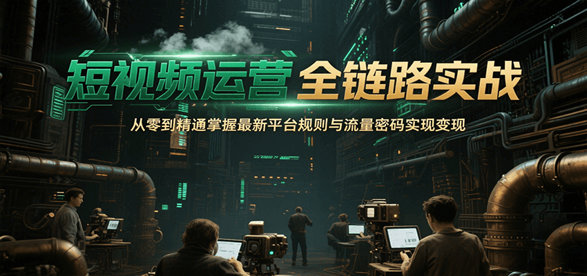 短视频运营全链路实战，从零到精通掌握最新平台规则与流量密码实现_免费分享网络创业,副业,信息差项目的老牌资源整合平台！金铲子项目