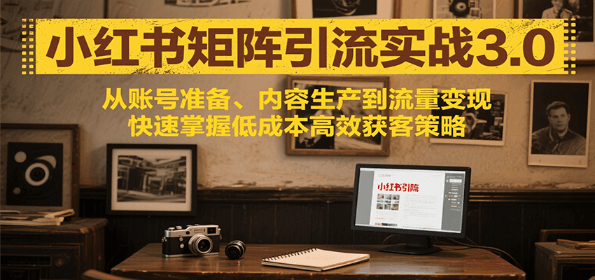 小红书矩阵引流3.0，从账号准备、内容生产到流量，快速掌握高效获客策略_免费分享网络创业,副业,信息差项目的老牌资源整合平台！金铲子项目