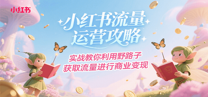 小红书流量运营攻略，实战教你利用野路子获取流量进行商业_免费分享网络创业,副业,信息差项目的老牌资源整合平台！金铲子项目