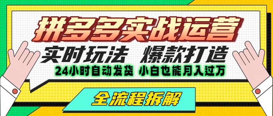 拼多多最新实战运营高投产：长久稳定项目，单店利润一天三位数_免费分享网络创业,副业,信息差项目的老牌资源整合平台！金铲子项目