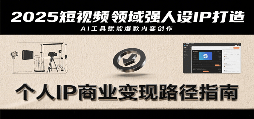 2025短视频领域强人设IP打造，结合爆款案例与AI工具应用，从个人出镜到商业成交转化_免费分享网络创业,副业,信息差项目的老牌资源整合平台！金铲子项目
