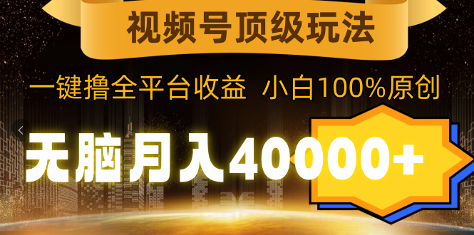 （9281期）视频号顶级玩法，无脑0，一键撸全平台，纯小白也能100%原创_免费分享网络创业,副业,信息差项目的老牌资源整合平台！金铲子项目