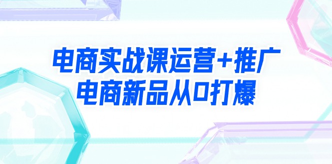 （9313期）电商实战课运营推广，电商新品从0打爆（99节视频课）_免费分享网络创业,副业,信息差项目的老牌资源整合平台！金铲子项目