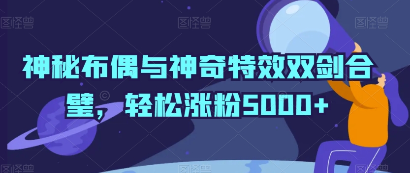 神秘布偶与神奇特效双剑合璧，涨粉5000_免费分享网络创业,副业,信息差项目的老牌资源整合平台！金铲子项目
