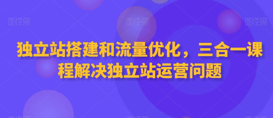 独立站搭建和流量优化，三合一课程解决独立站运营问题_免费分享网络创业,副业,信息差项目的老牌资源整合平台！金铲子项目