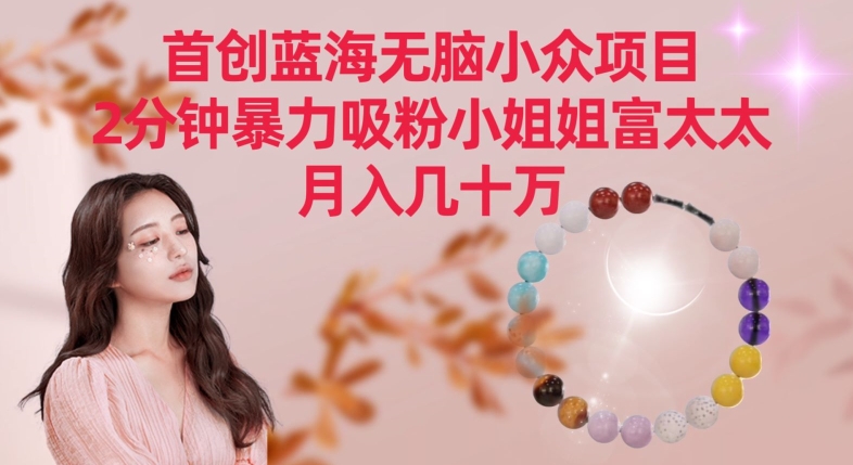首创蓝海无脑小众项目，2分钟暴力吸粉小姐姐富太太，几十万_免费分享网络创业,副业,信息差项目的老牌资源整合平台！金铲子项目