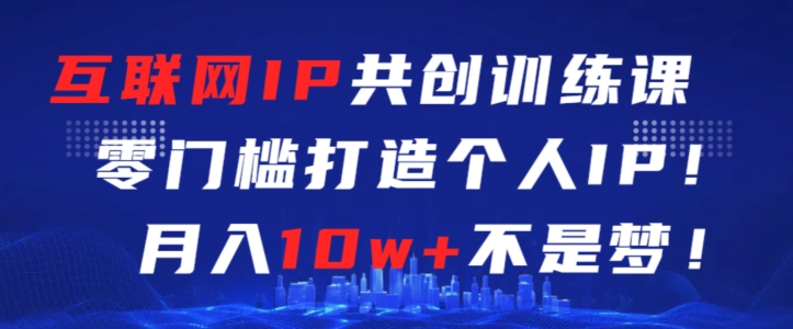 互联网IP共创训练课，零门槛零基础打造个人IP，不是梦_免费分享网络创业,副业,信息差项目的老牌资源整合平台！金铲子项目