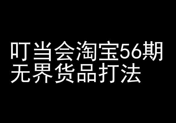 叮当会淘宝56期：无界货品打法-淘宝开店教程_免费分享网络创业,副业,信息差项目的老牌资源整合平台！金铲子项目