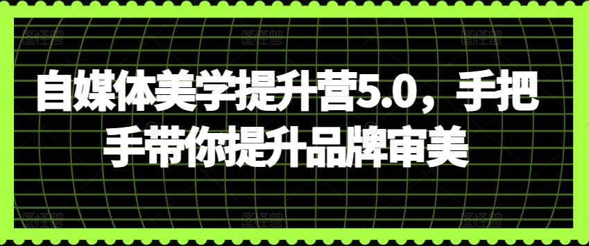 自媒体美学提升营5.0，手把手带你提升品牌审美_免费分享网络创业,副业,信息差项目的老牌资源整合平台！金铲子项目