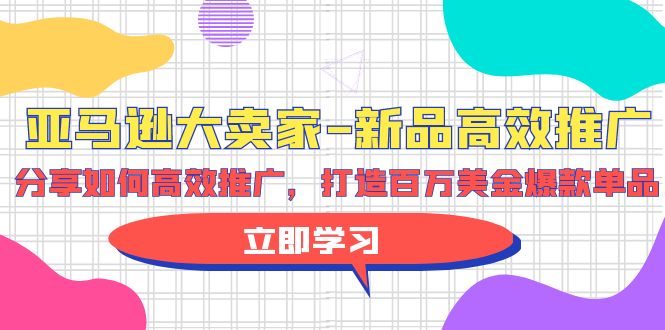 （9945期）亚马逊大卖家-新品高效推广，分享如何高效推广，打造百万美金爆款单品_免费分享网络创业,副业,信息差项目的老牌资源整合平台！金铲子项目