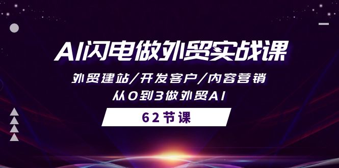 （10049期）AI闪电做外贸实战课，外贸建站/开发客户/内容营销/从0到3做外贸AI-62节_免费分享网络创业,副业,信息差项目的老牌资源整合平台！金铲子项目
