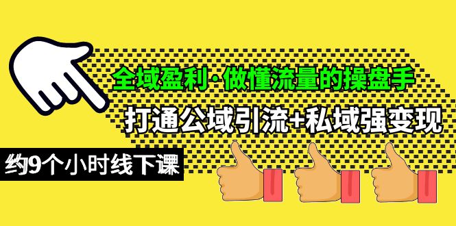 （10045期）全域盈利·做懂流量的操盘手，打通公域引流私域强，约9个小时线下课_免费分享网络创业,副业,信息差项目的老牌资源整合平台！金铲子项目