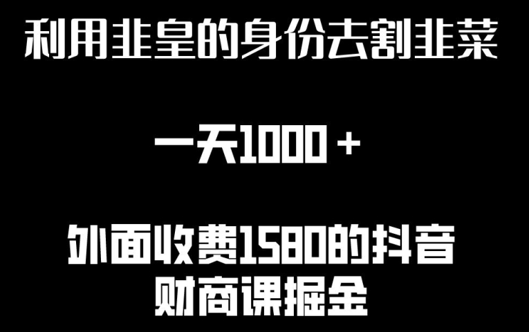 利用非皇的身份去割韭菜，(附详细资源)_免费分享网络创业,副业,信息差项目的老牌资源整合平台！金铲子项目