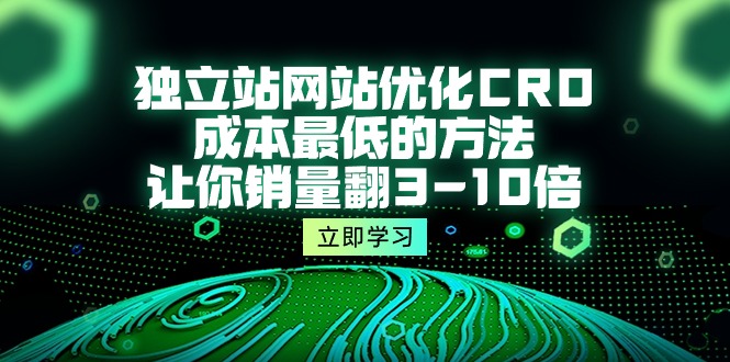 （10173期）独立站网站优化CRO，成本的方法，让你销量翻3-10倍（5节课）_免费分享网络创业,副业,信息差项目的老牌资源整合平台！金铲子项目