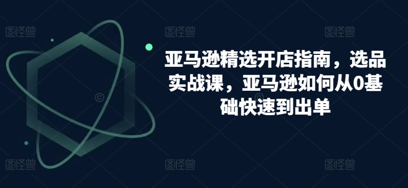 亚马逊精选开店指南，选品实战课，亚马逊如何从0基础快速到出单_免费分享网络创业,副业,信息差项目的老牌资源整合平台！金铲子项目