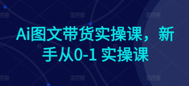 Ai图文带货实操课，新手从0-1实操课_免费分享网络创业,副业,信息差项目的老牌资源整合平台！金铲子项目