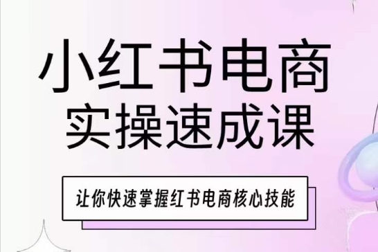 小红书电商实操速成课，让你快速掌握红书电商核心技能_免费分享网络创业,副业,信息差项目的老牌资源整合平台！金铲子项目