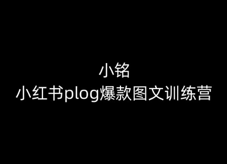 小铭-小红书plog爆款图文训练营，教你从0-1做小红书_免费分享网络创业,副业,信息差项目的老牌资源整合平台！金铲子项目