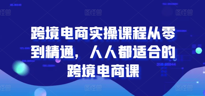 跨境电商实操课程从零到精通，人人都适合的跨境电商课_免费分享网络创业,副业,信息差项目的老牌资源整合平台！金铲子项目