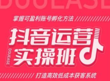 抖音运营实操班，掌握可盈利账号孵化方法，打造高效获客系统_免费分享网络创业,副业,信息差项目的老牌资源整合平台！金铲子项目