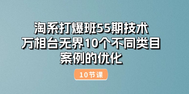 （10996期）淘系打爆班55期技术：万相台无界10个不同类目案例的优化（10节）_免费分享网络创业,副业,信息差项目的老牌资源整合平台！金铲子项目