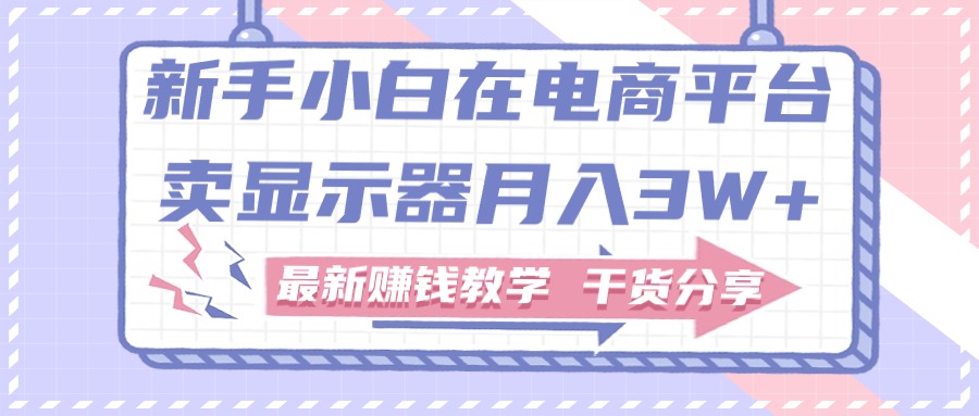 （11053期）新手小白如何做到在电商平台卖显示器，最新赚钱教学干货分享_免费分享网络创业,副业,信息差项目的老牌资源整合平台！金铲子项目