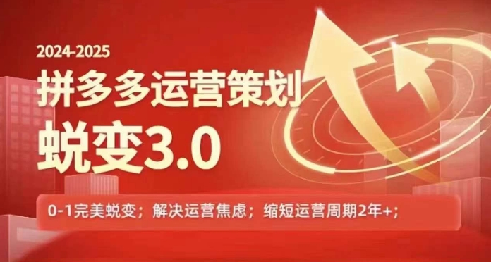 2024-2025拼多多运营策略蜕变3.0，0~1完美蜕变，解决信息焦虑_免费分享网络创业,副业,信息差项目的老牌资源整合平台！金铲子项目