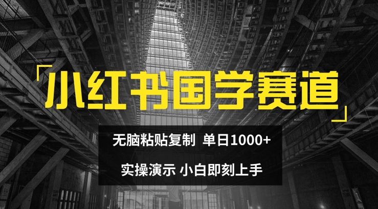 小红书国学赛道，无脑粘贴复制，实操演示，小白即刻上手_免费分享网络创业,副业,信息差项目的老牌资源整合平台！金铲子项目