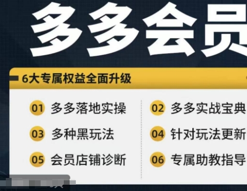 拼多多会员，拼多多实战宝典实战落地实操，从新手到高阶内容全面覆盖_免费分享网络创业,副业,信息差项目的老牌资源整合平台！金铲子项目