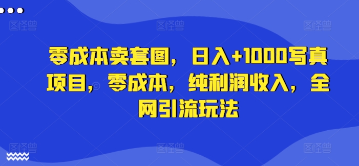 卖套图，1000写真项目纯利润，全网引流玩法_免费分享网络创业,副业,信息差项目的老牌资源整合平台！金铲子项目