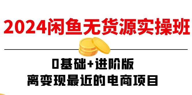 （11535期）2024闲鱼-无货源实操班：0基础进阶版，离最近的电商项目（15节）_免费分享网络创业,副业,信息差项目的老牌资源整合平台！金铲子项目