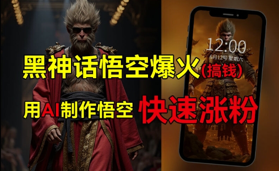 黑神话悟空爆火，已有人利用这波热点几十万，普通人也可用AI蹭上这波热度搞钱，有多重方法_免费分享网络创业,副业,信息差项目的老牌资源整合平台！金铲子项目