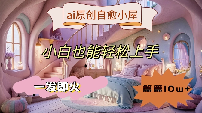 ai原创治愈小屋，小白也能上手，一发即火，篇篇_免费分享网络创业,副业,信息差项目的老牌资源整合平台！金铲子项目