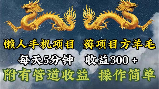 （11600期）懒人手机项目，每天5分钟，每天，多种方式可扩大_免费分享网络创业,副业,信息差项目的老牌资源整合平台！金铲子项目
