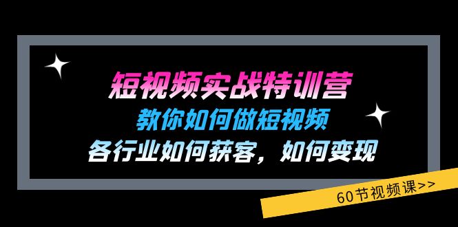 （11729期）短视频实战特训营：教你如何做短视频，各行业如何获客，如何(60节)_免费分享网络创业,副业,信息差项目的老牌资源整合平台！金铲子项目