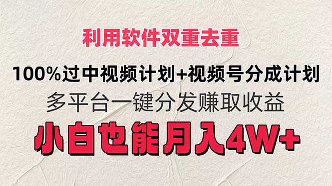 （11862期）利用软件双重去重，100%过中视频视频号分成计划小白也可以_免费分享网络创业,副业,信息差项目的老牌资源整合平台！金铲子项目